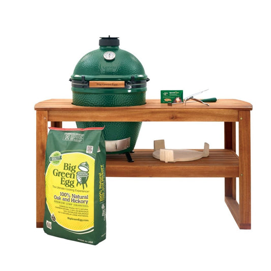 Large Big Green Egg Hardwood Acacia Table Basic Package