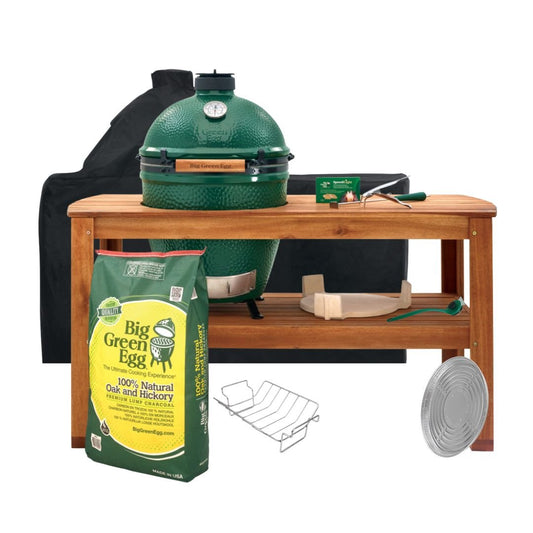 Large Big Green Egg Hardwood Acacia Table Deluxe Package