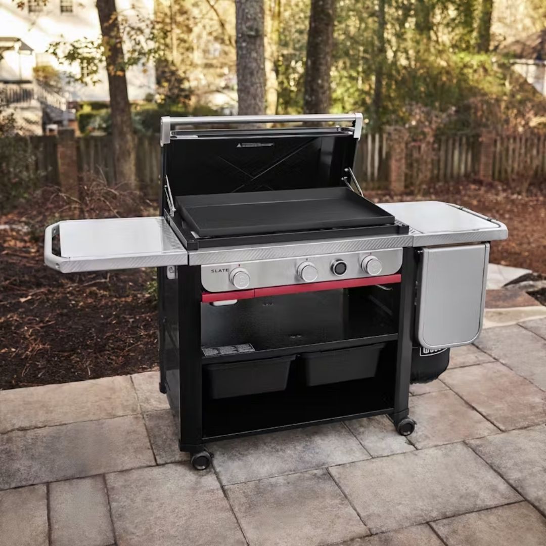 Slate 30" Rust-Resistant Griddle with Extendable Side Table