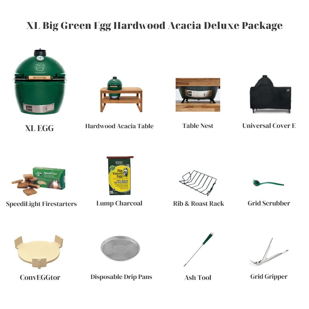 XL Big Green Egg Hardwood Acacia Table Deluxe Package